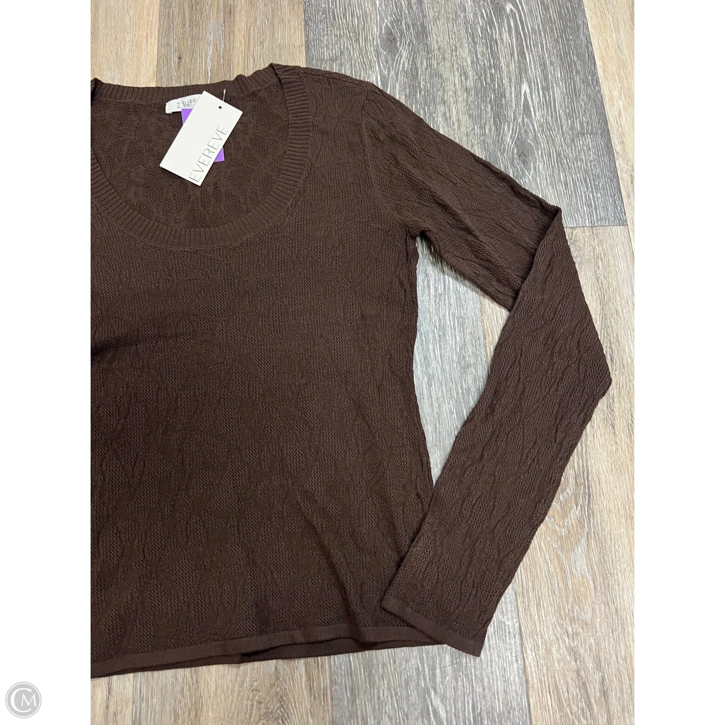 Top Long Sleeve By Z Supply In Brown, Size: M