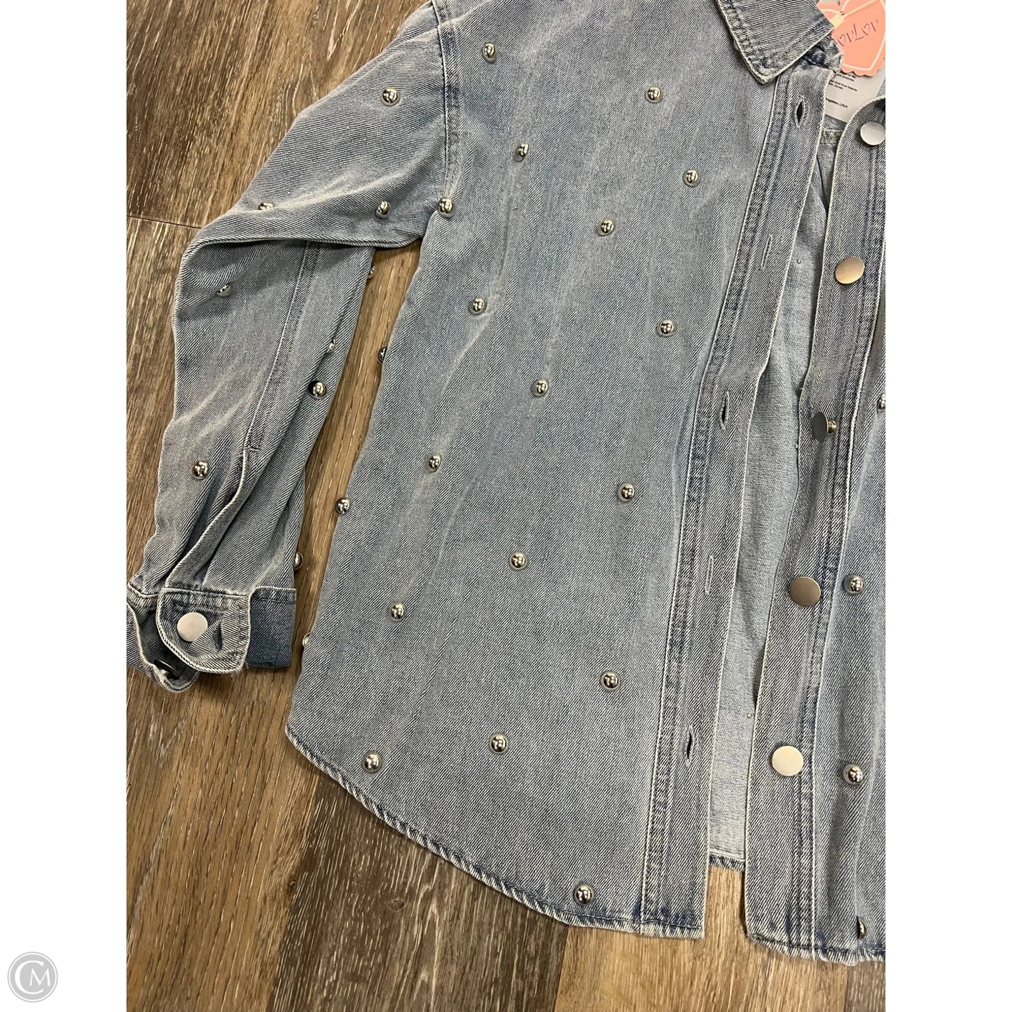 Blouse Long Sleeve By Lov Lov  In Blue Denim, Size: S
