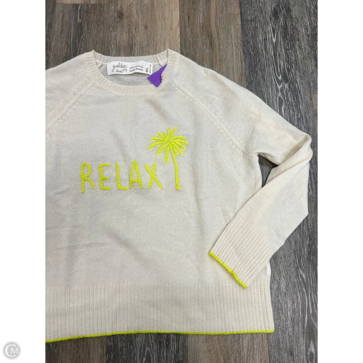 Sweater Cashmere By Golden Sun In Cream, Size: M/L