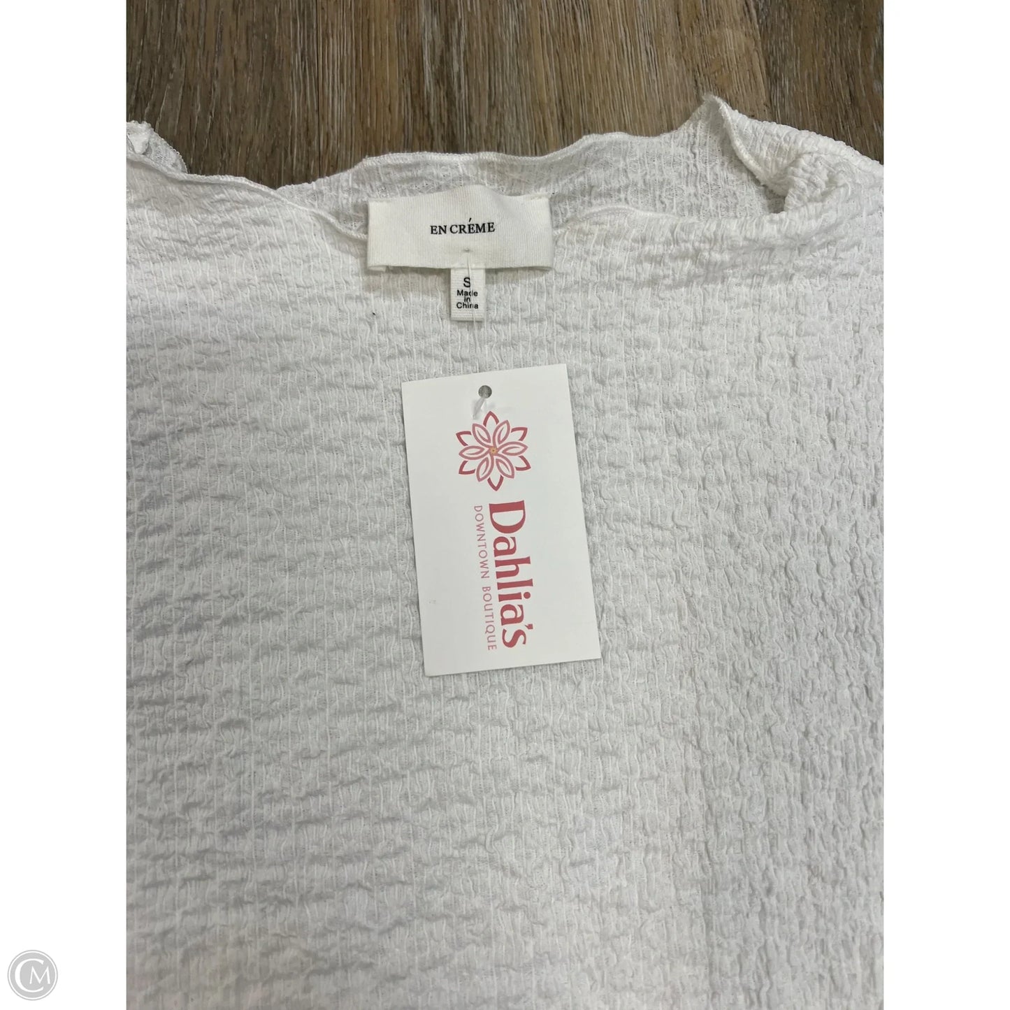 Top Long Sleeve By En Creme In White, Size: S