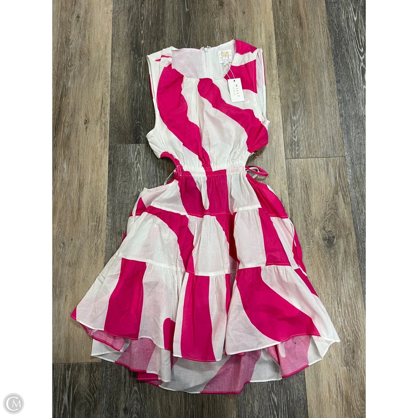Dress Designer By Milly In Pink & White, Size: S
