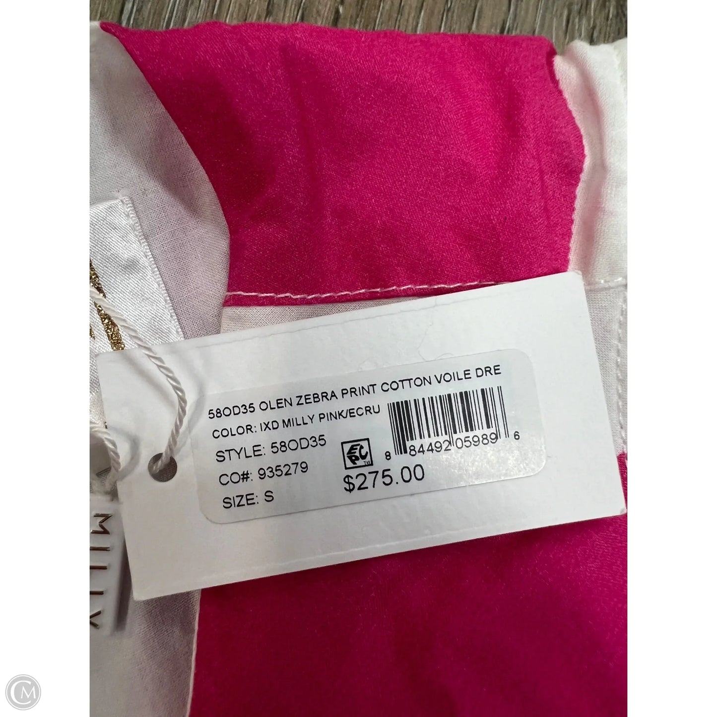 Dress Designer By Milly In Pink & White, Size: S