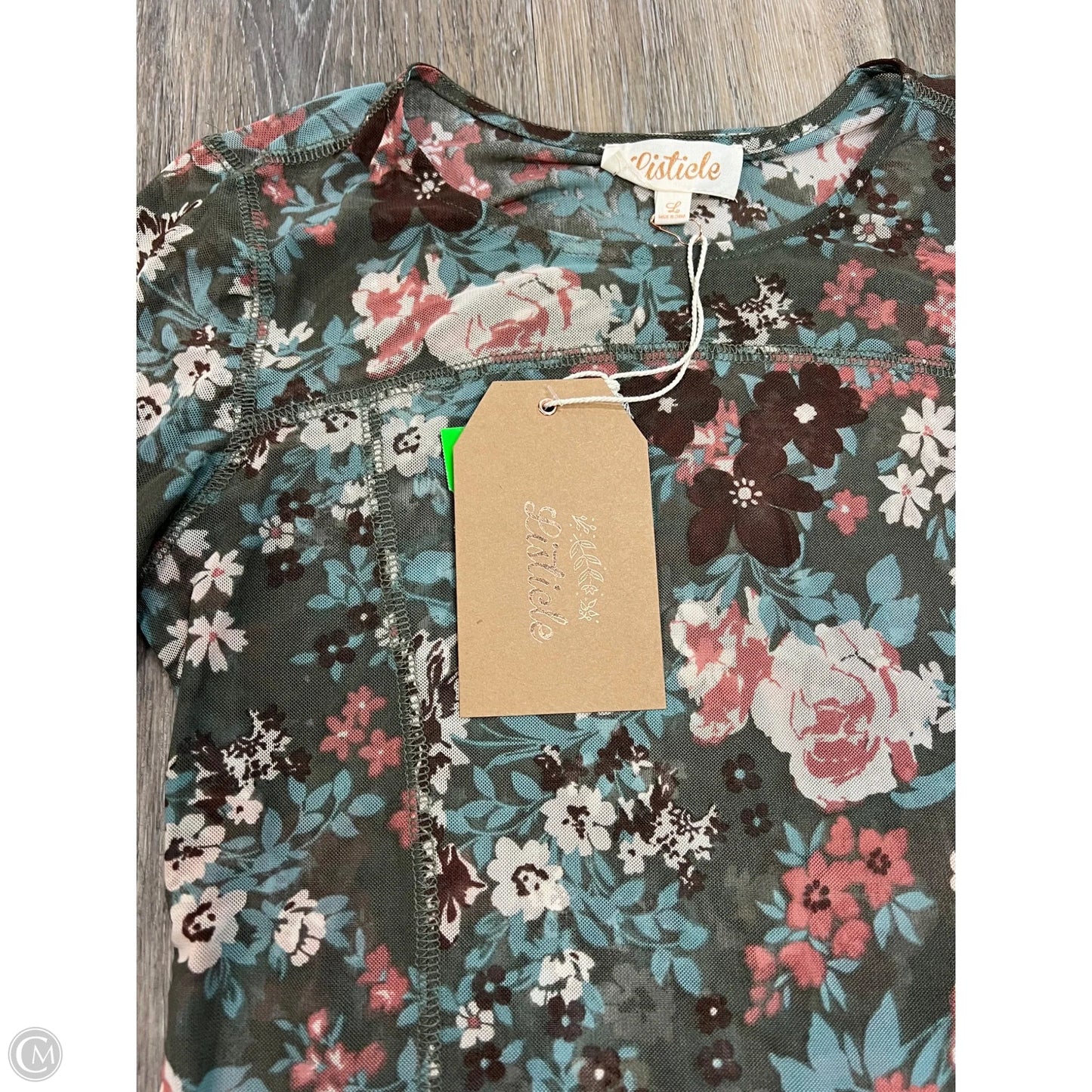 Top Long Sleeve By Listicle In Floral Print, Size: L