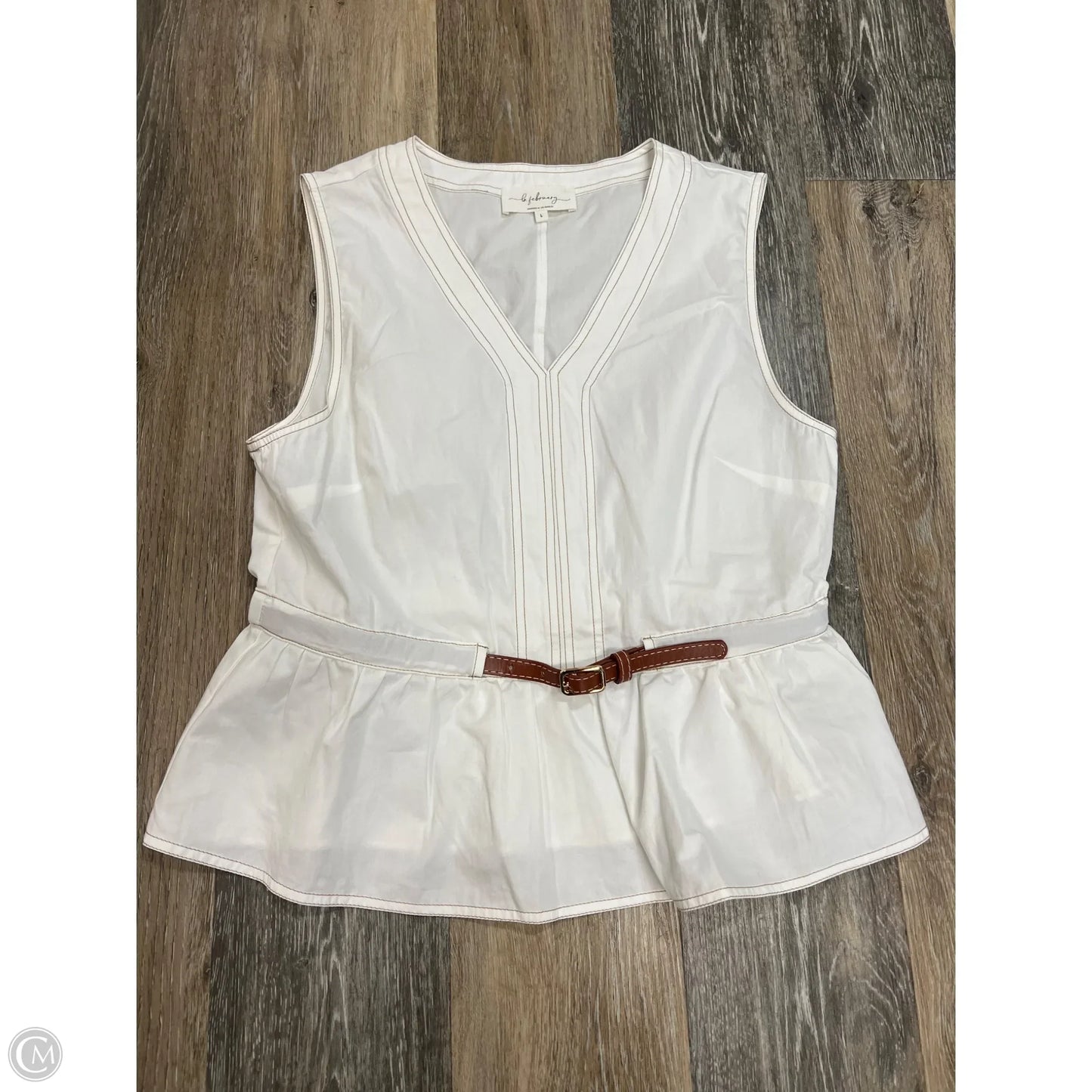Top Sleeveless By In February In White, Size: L