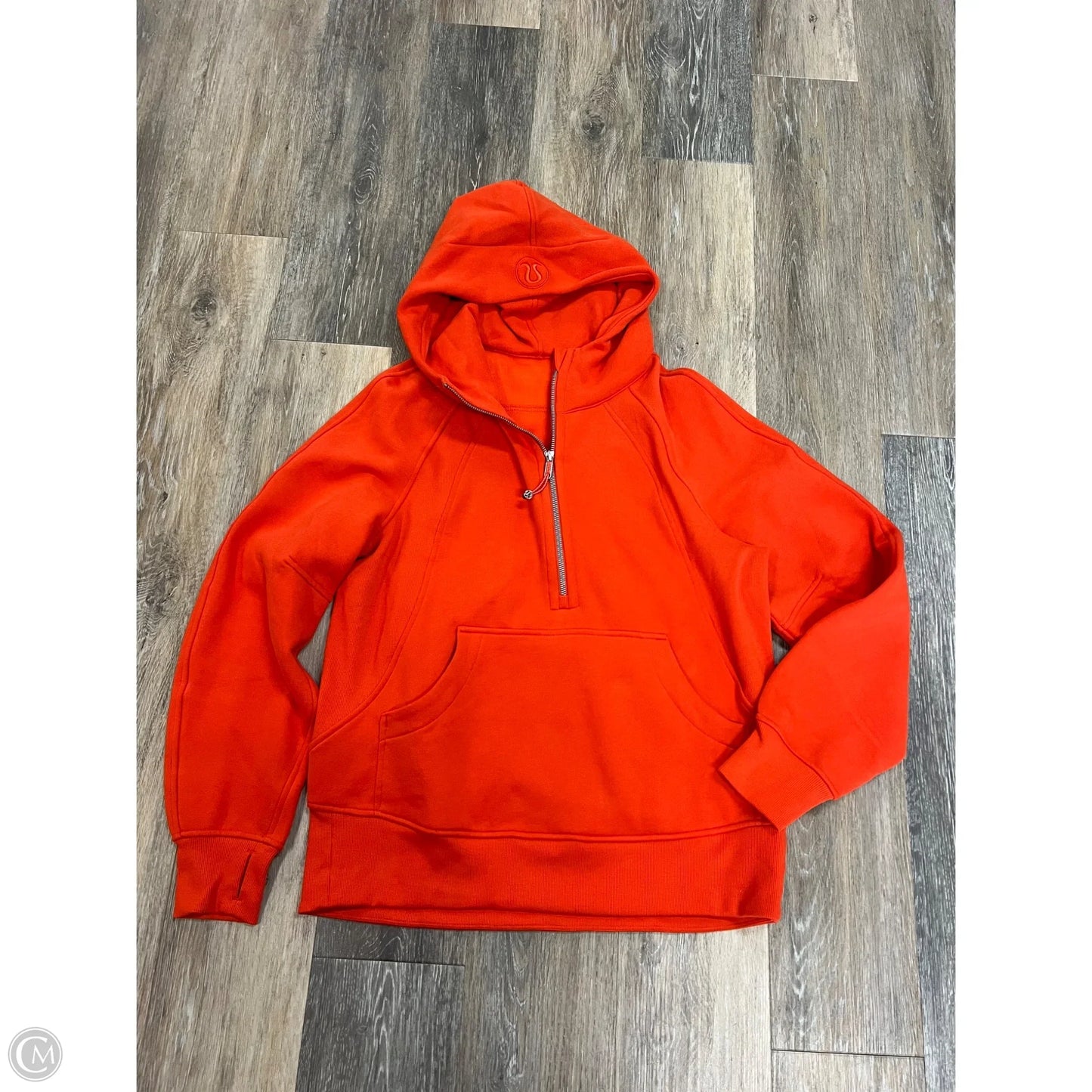 Athletic Sweatshirt Hoodie By Lululemon In Orange, Size: Xs/S