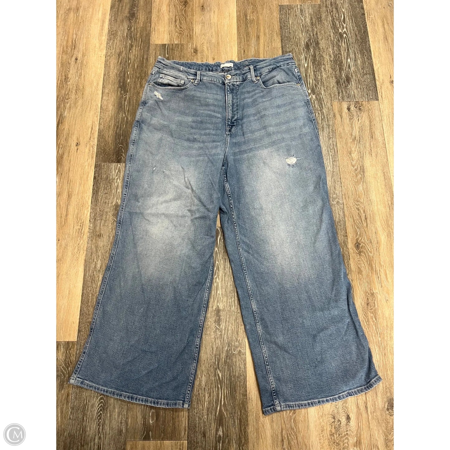 Jeans Wide Leg By Good American In Blue Denim, Size: 16