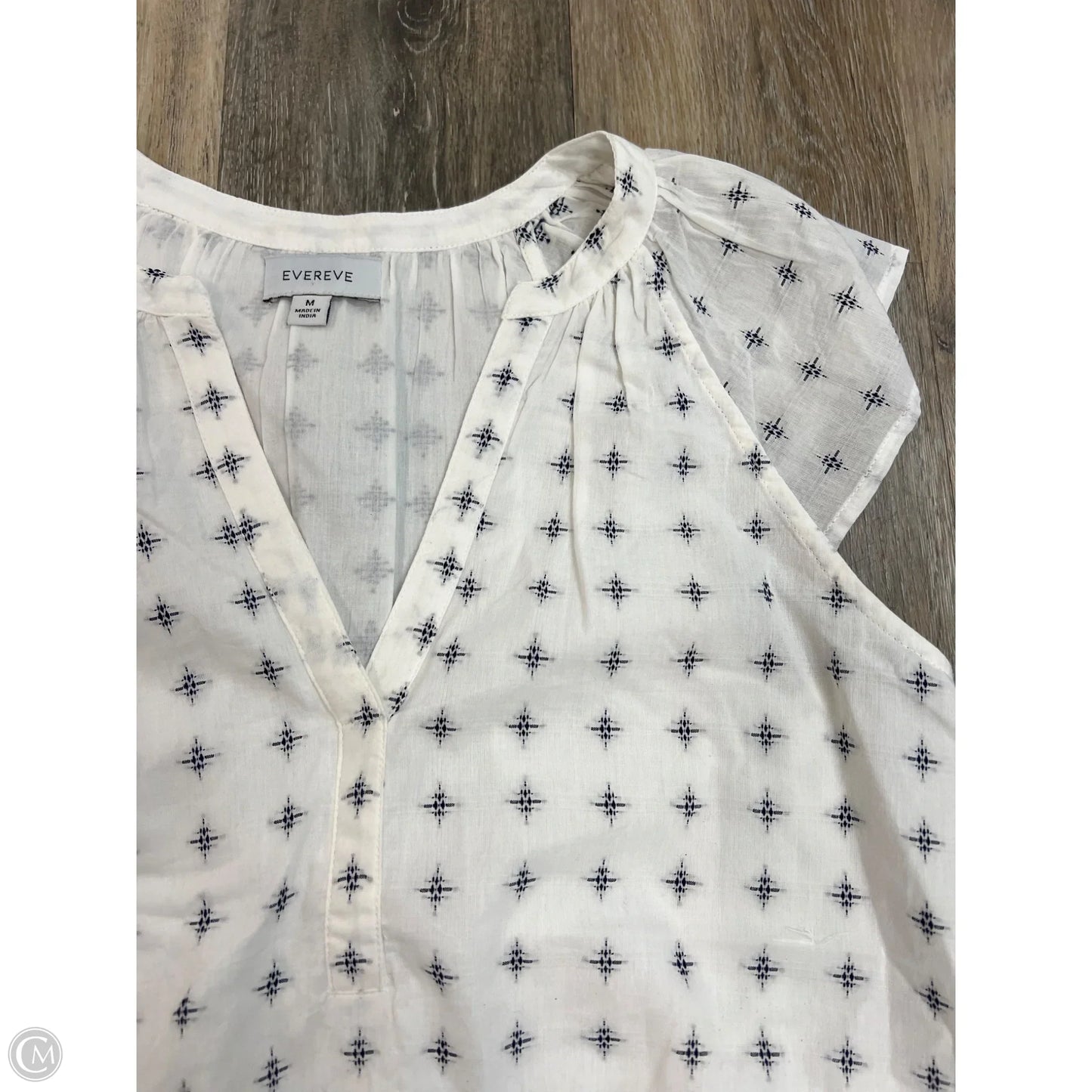 Blouse Short Sleeve By Evereve In White, Size: M