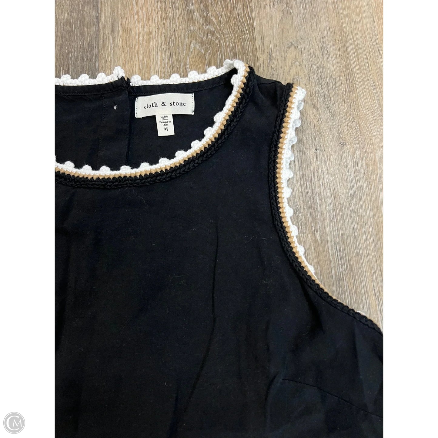 Top Sleeveless By Cloth & Stone In Black, Size: M