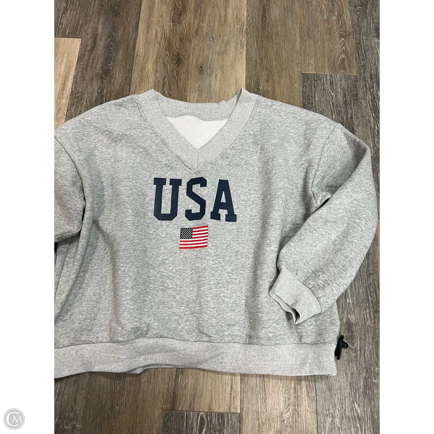 Sweatshirt Crewneck By Clothes Mentor In Grey, Size: Xl