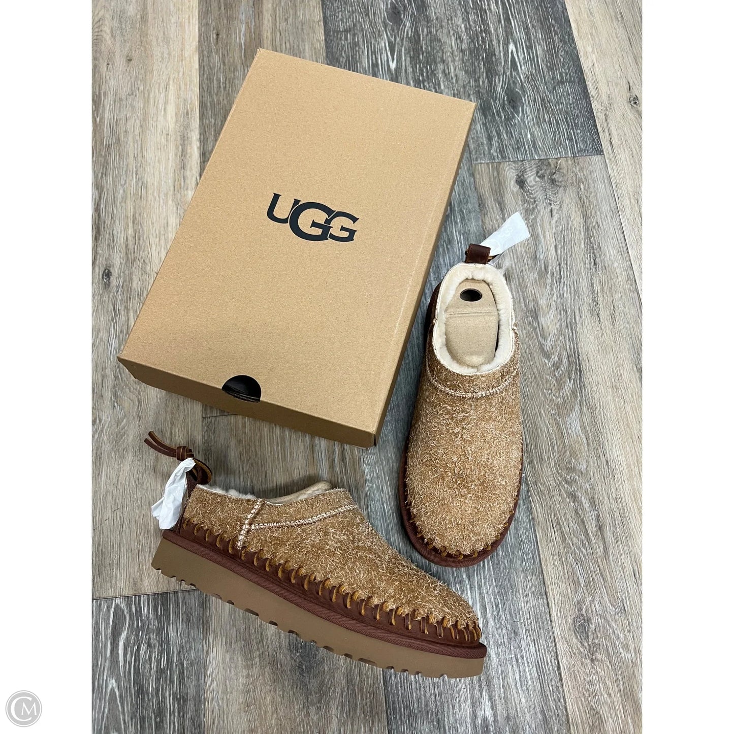 Slippers Designer By Ugg In Brown, Size: 7