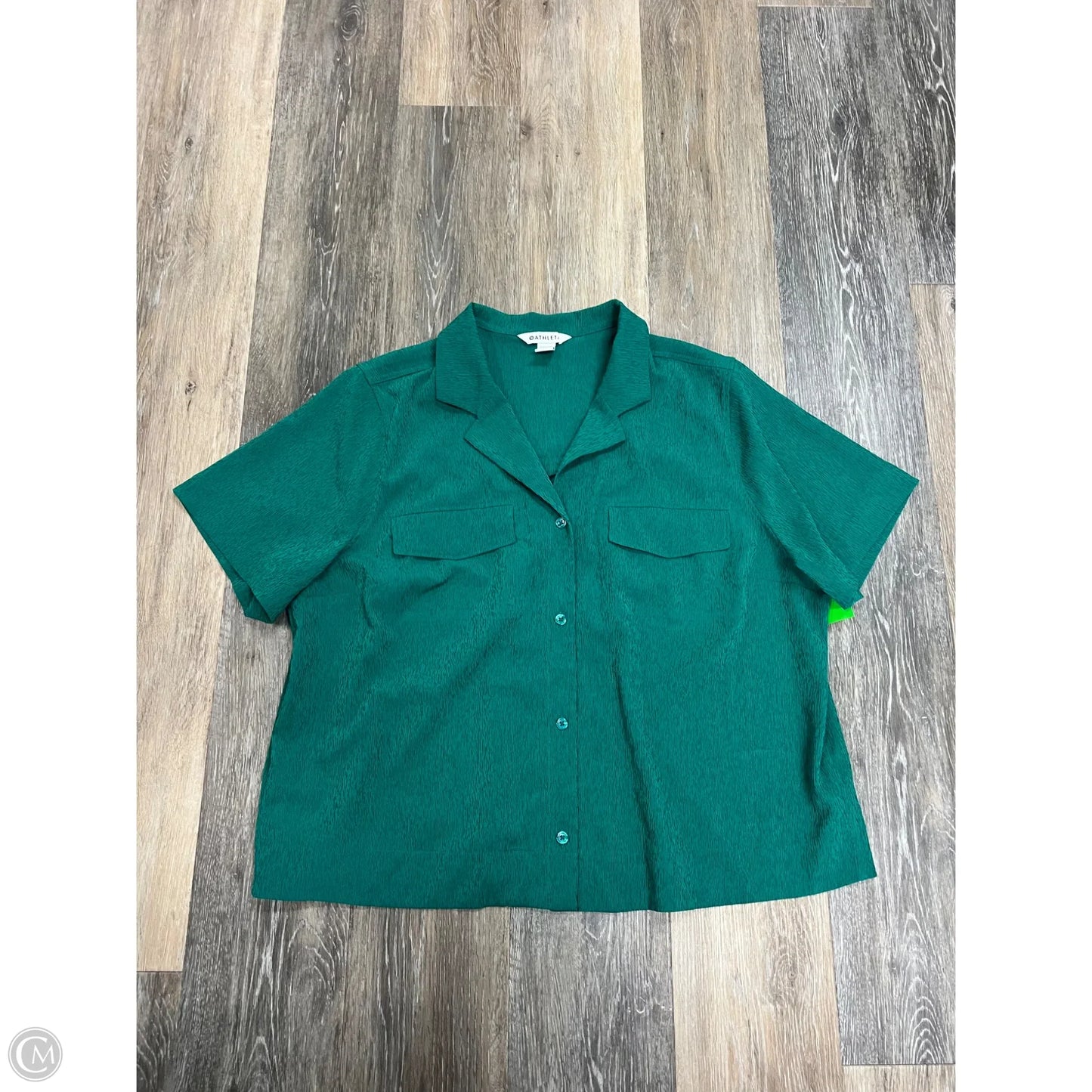 Blouse Short Sleeve By Athleta In Green, Size: Xl