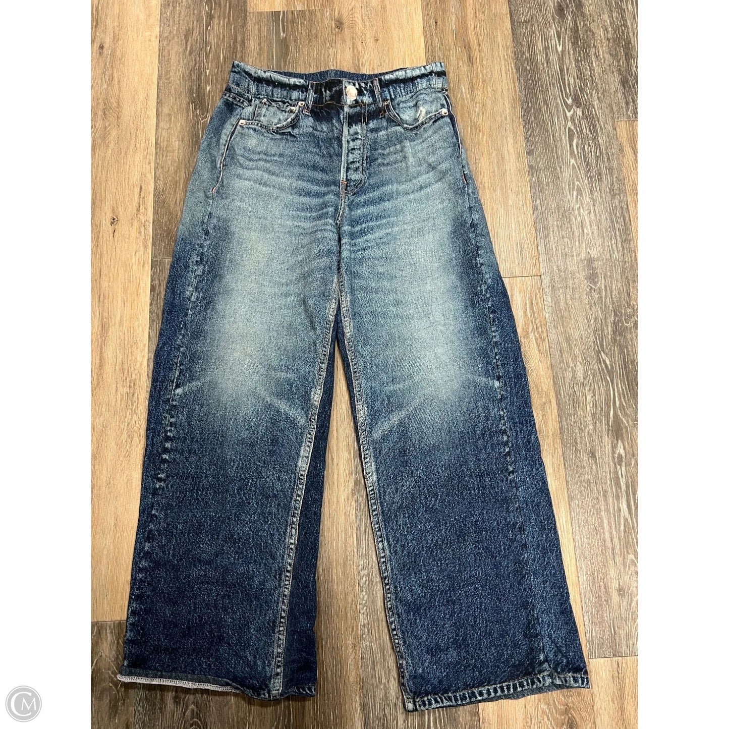 Jeans Wide Leg By Elan In Blue Denim, Size: M