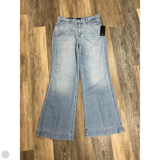 Jeans Wide Leg By 7 For All Mankind In Blue Denim, Size: 10
