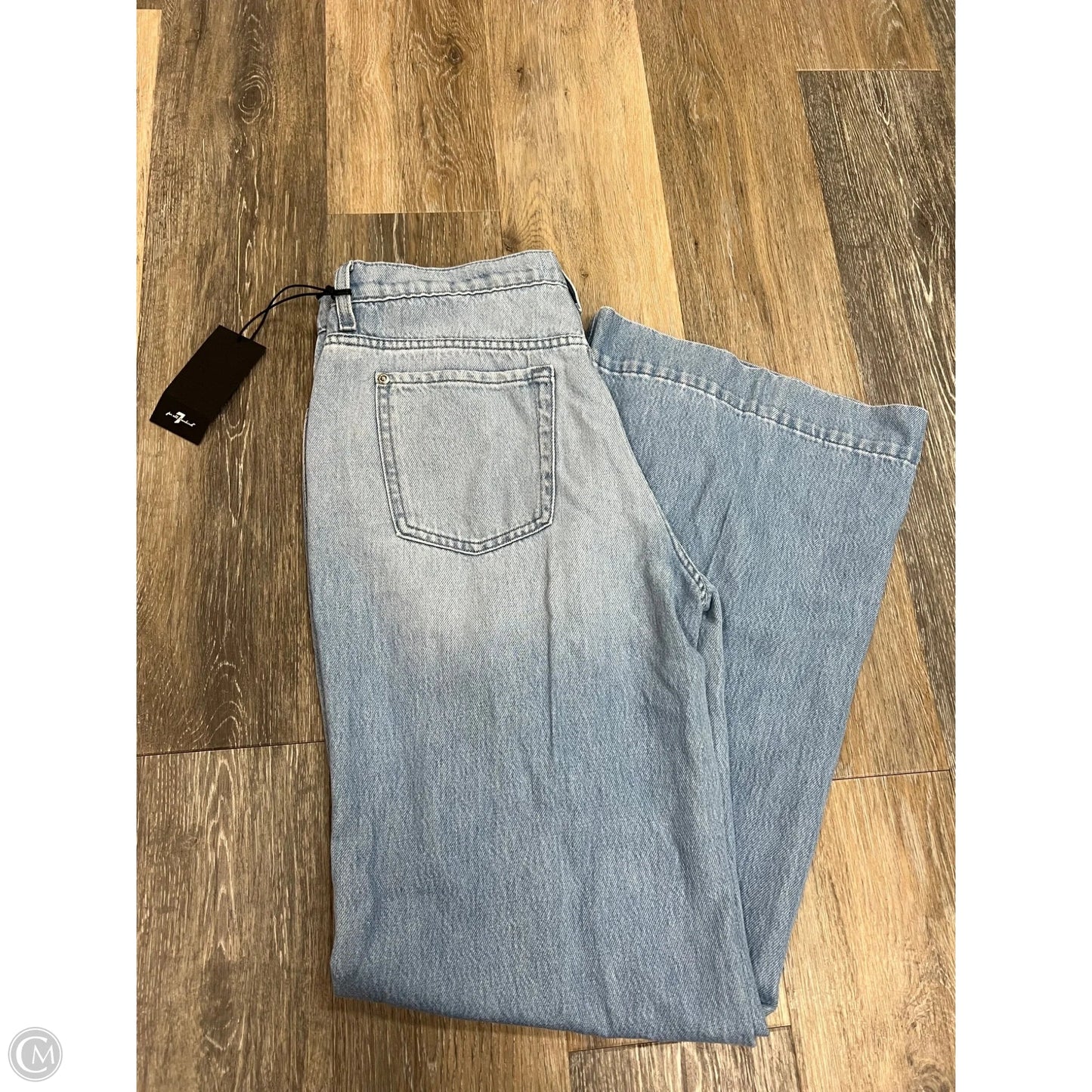 Jeans Wide Leg By 7 For All Mankind In Blue Denim, Size: 10