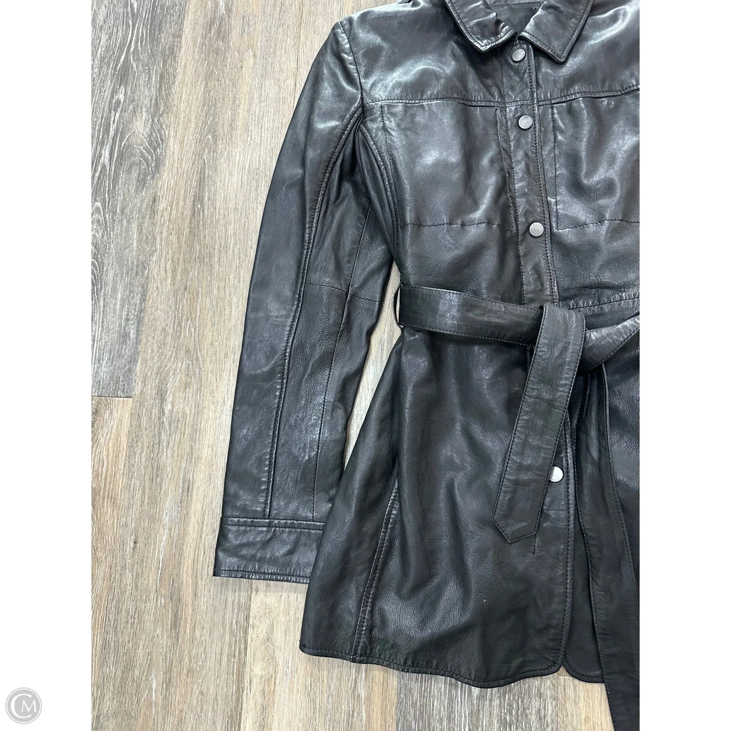 Jacket Leather By Mauritius In Black, Size: 6