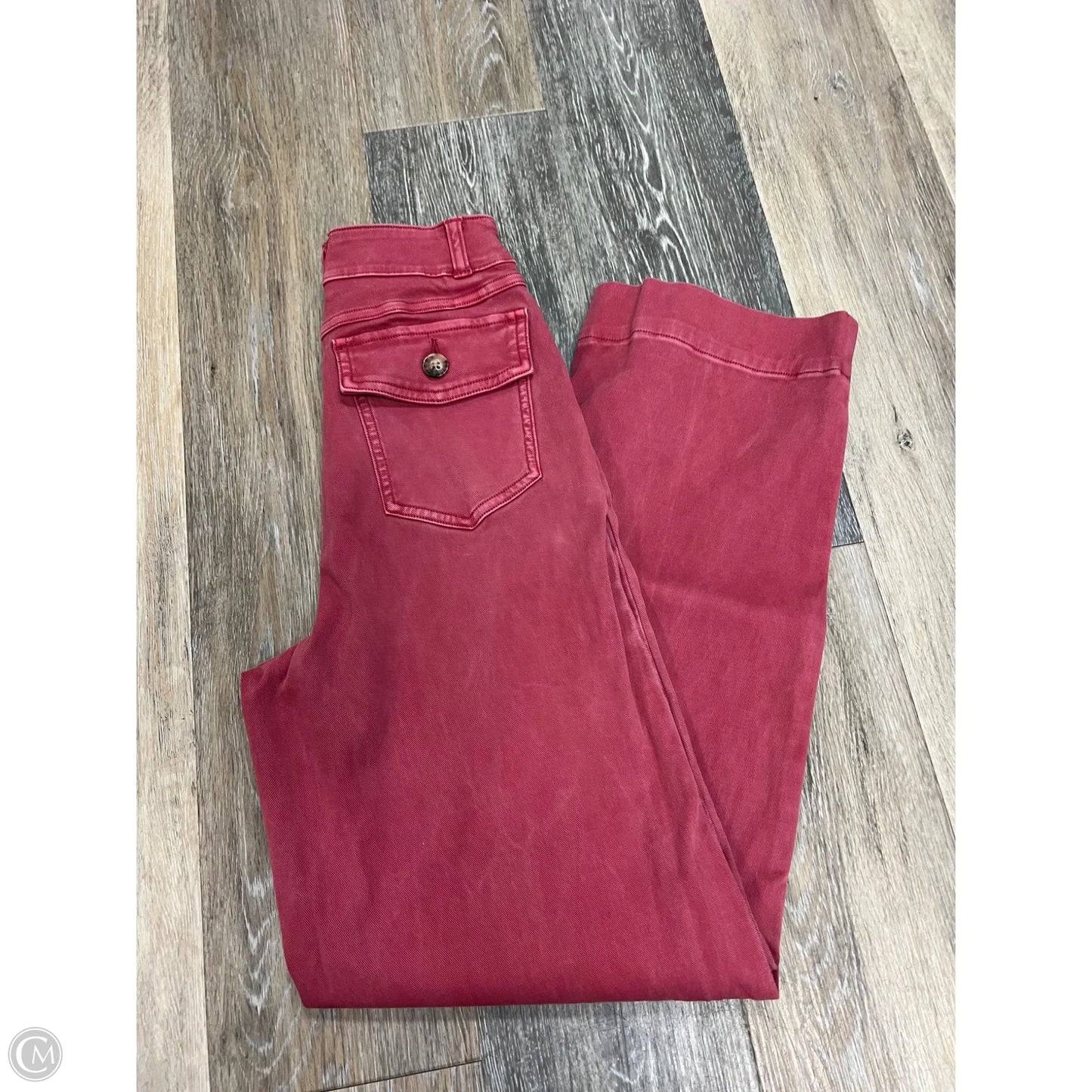 Jeans Wide Leg By Spanx In Red Denim, Size: Xs