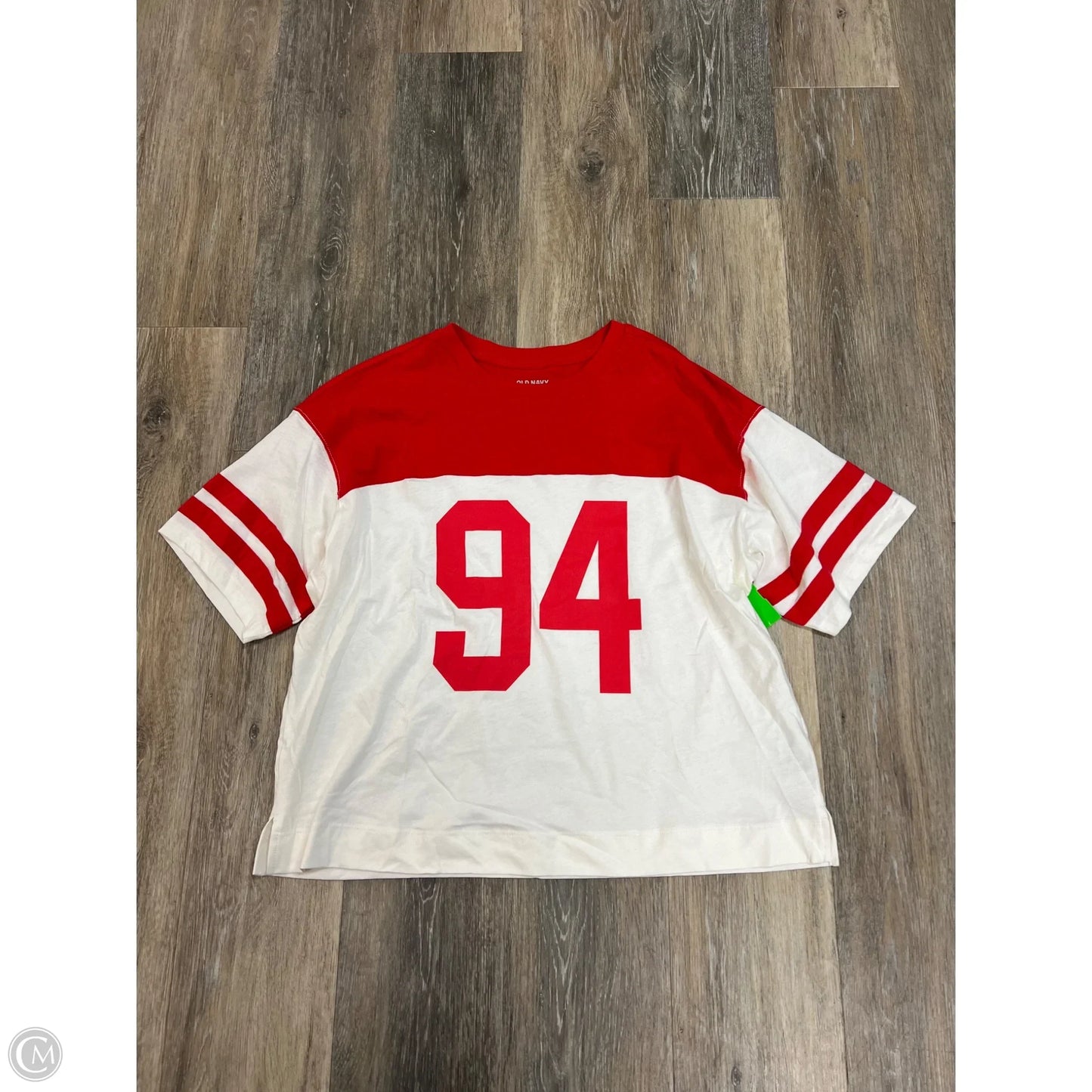 -Top Short Sleeve By Old Navy In Red & White, Size: M