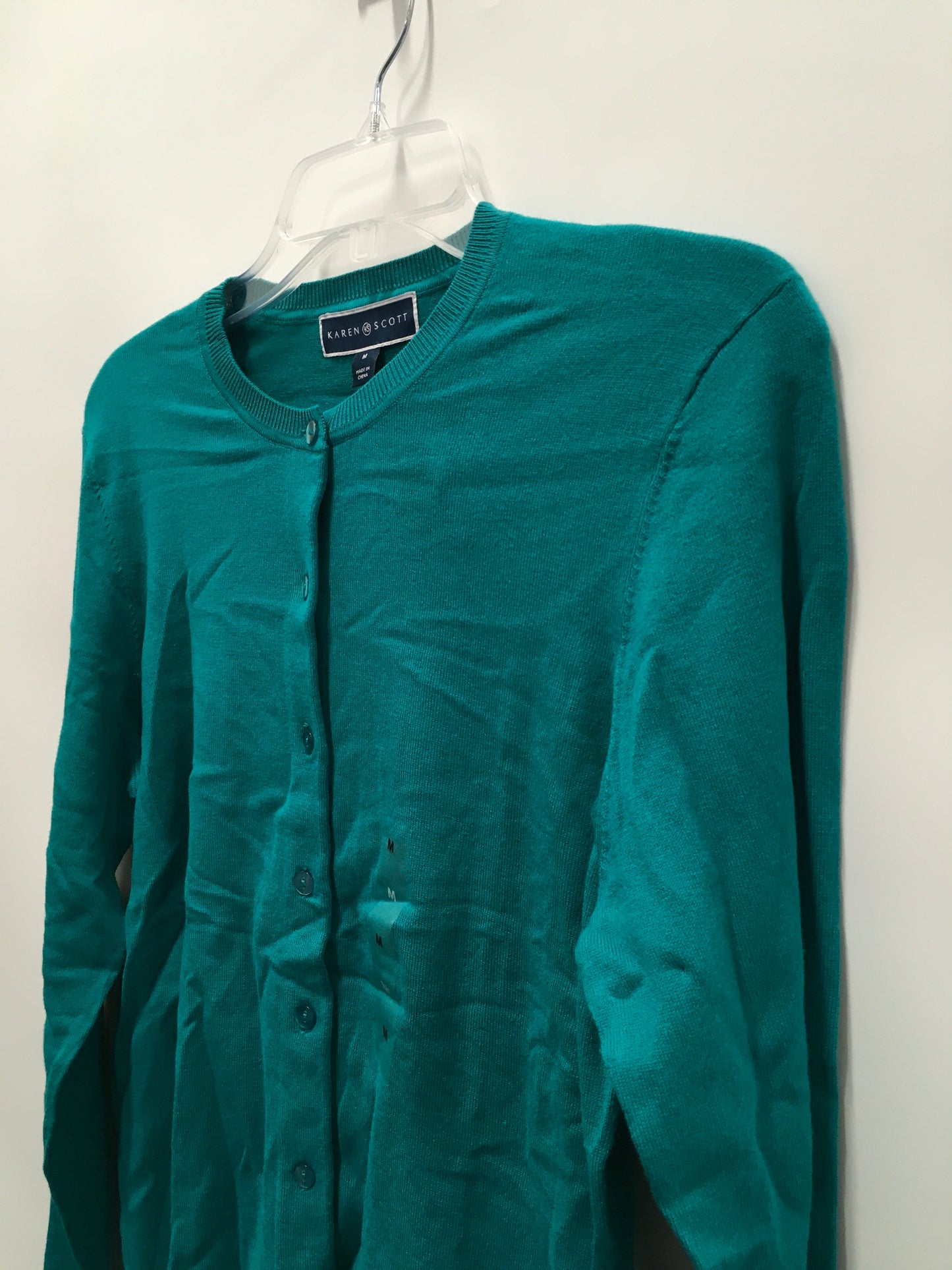 Teal Cardigan Karen Scott, Size M