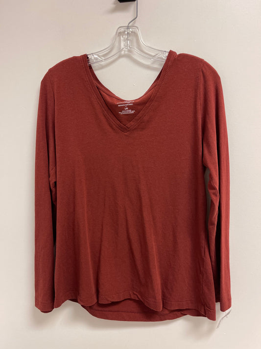 Top Long Sleeve By Banana Republic In Orange, Size: L