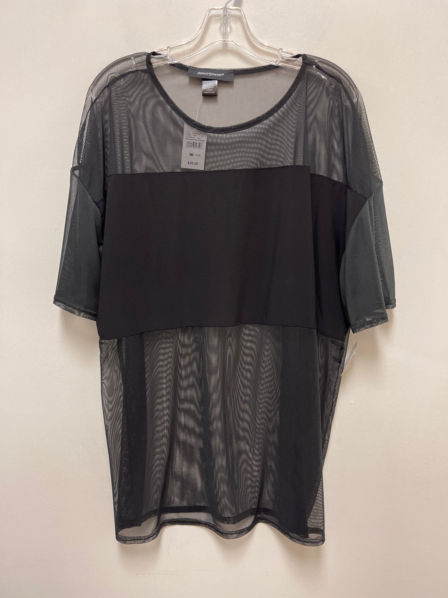 Top Short Sleeve By Ashley Stewart In Black, Size: 2x