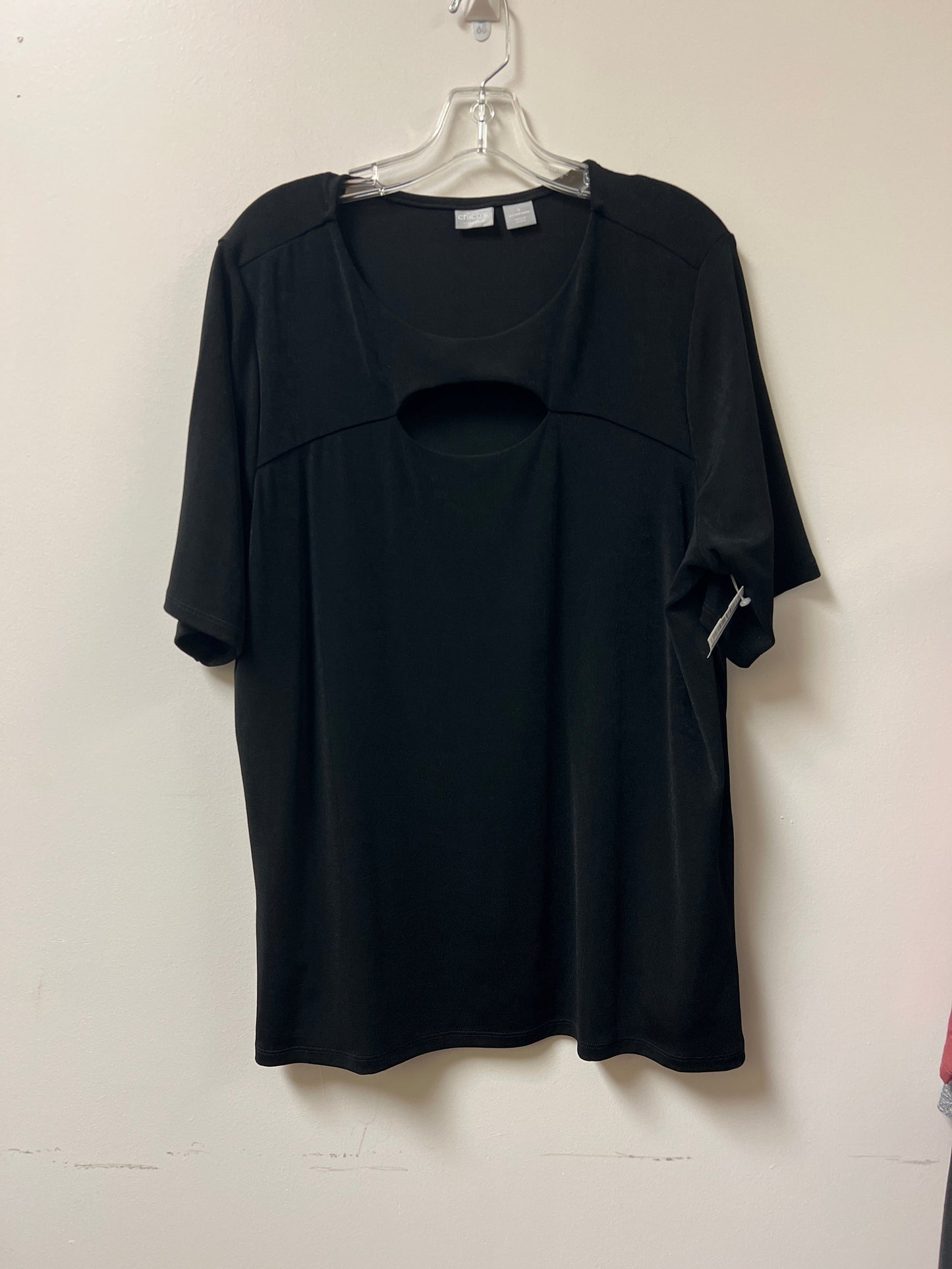 Top Short Sleeve By Chicos In Black, Size: 2x