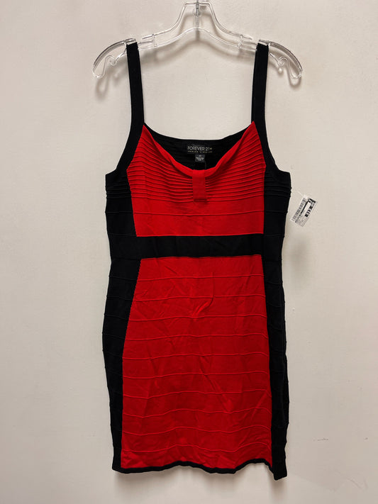 Dress Party Midi By Forever 21 In Black & Red, Size: 2x