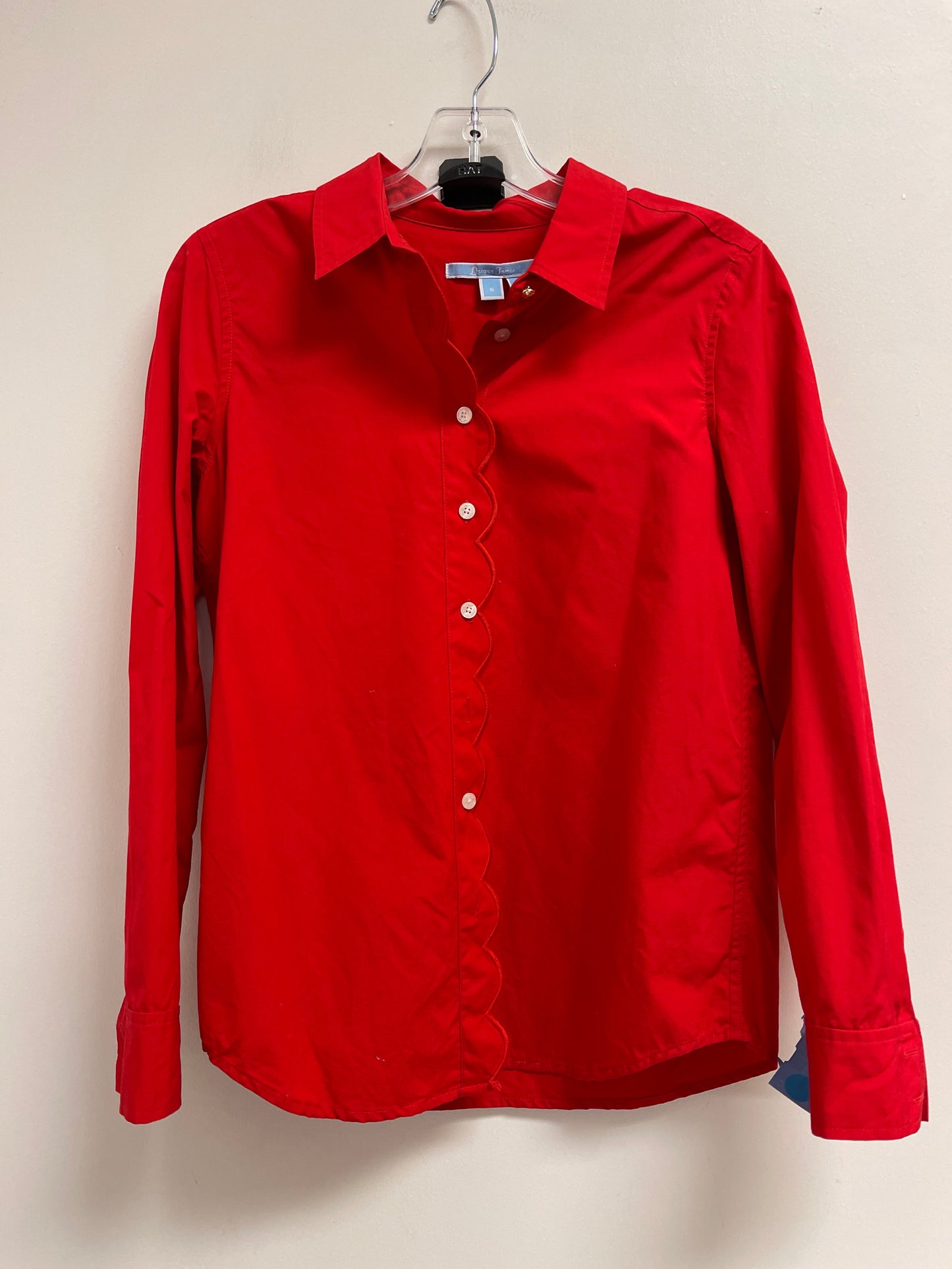 Blouse Long Sleeve By Draper James In Red, Size: S