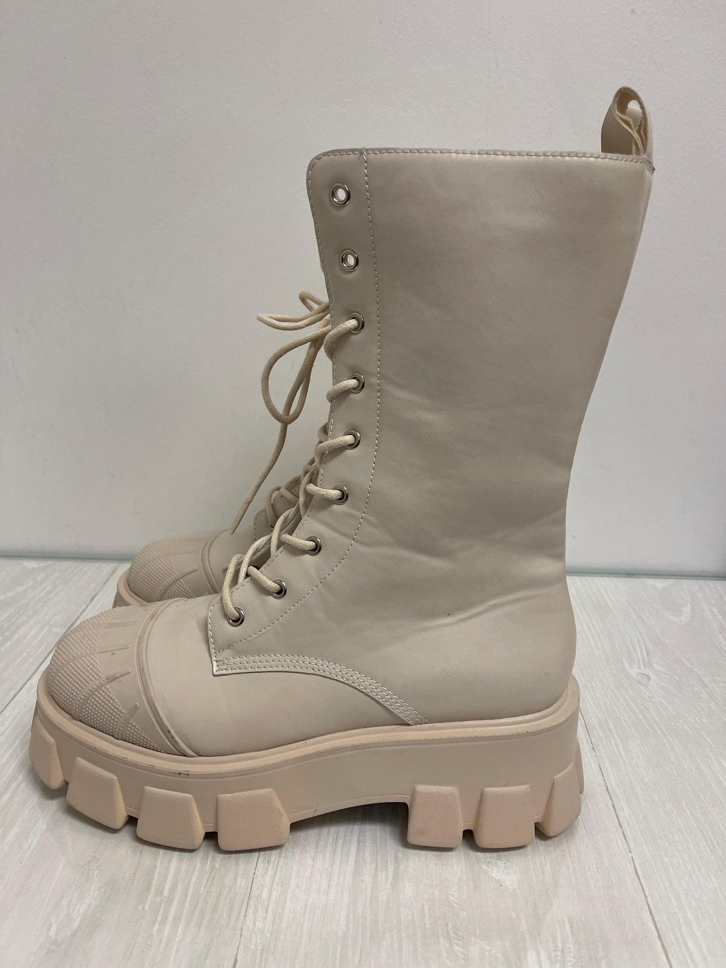 Boots Combat By Cmc In Cream, Size: 8.5