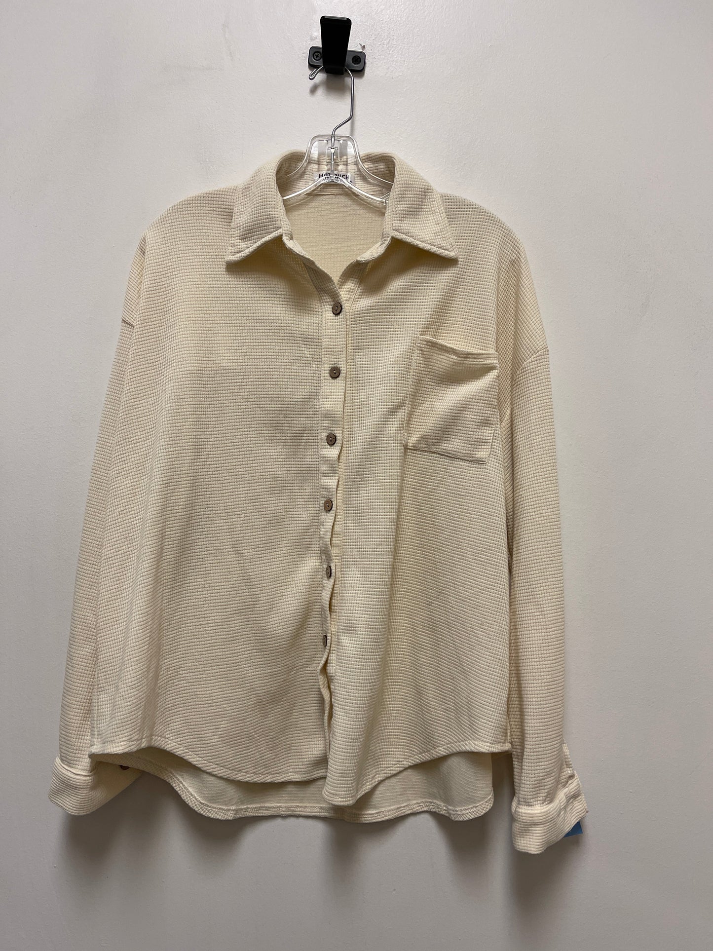 Blouse Long Sleeve By Clothes Mentor In Cream, Size: Xl