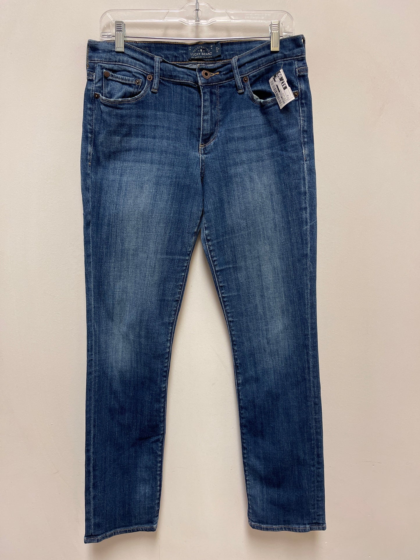 Jeans Straight By Lucky Brand In Blue Denim, Size: 8