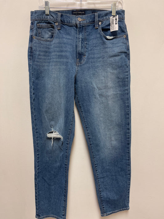 Jeans Straight By Lucky Brand In Blue Denim, Size: 8