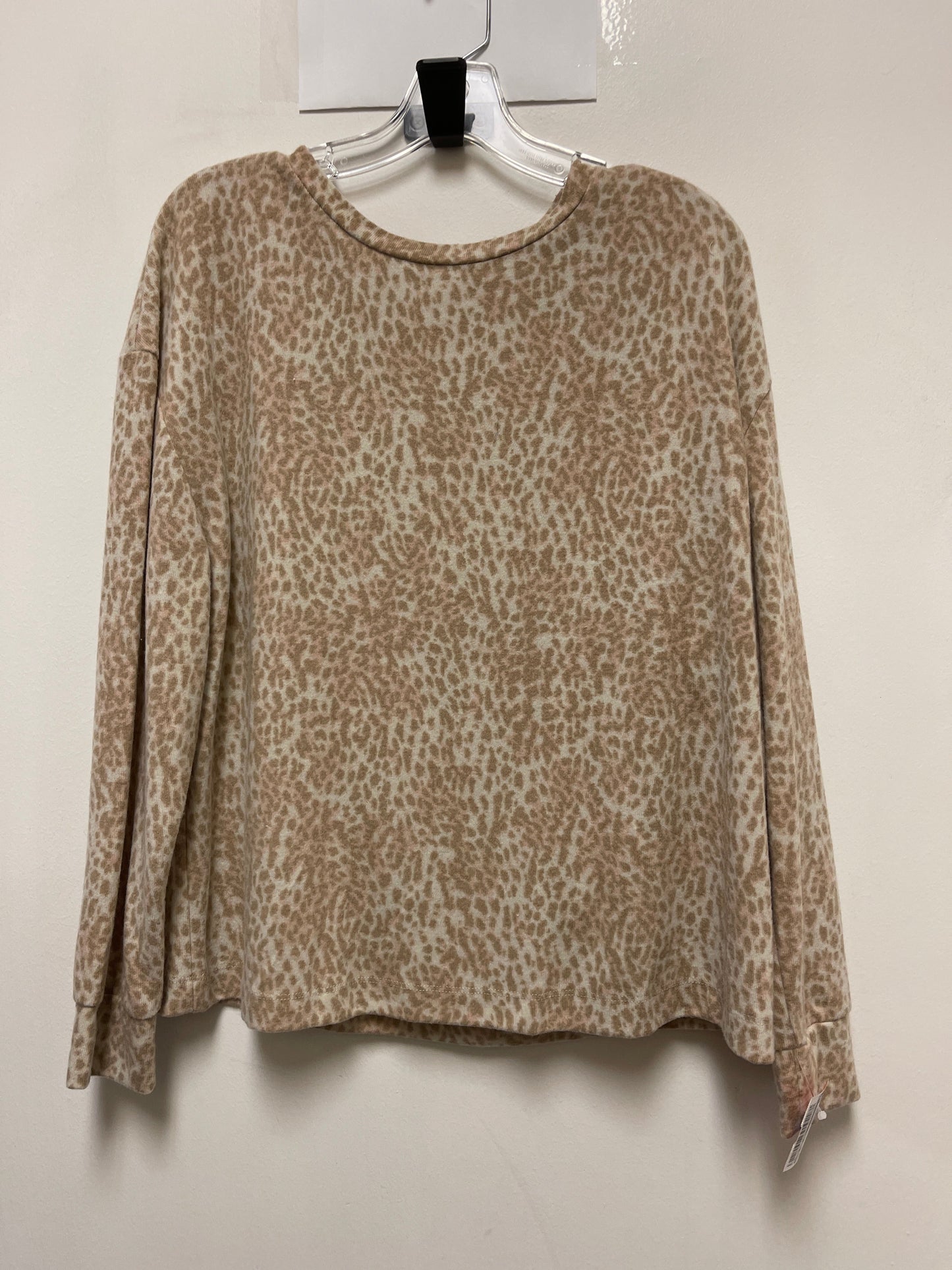 Top Long Sleeve By Time And Tru In Tan, Size: L