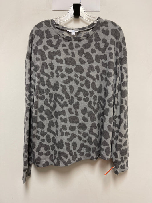 Top Long Sleeve By Time And Tru In Grey, Size: L