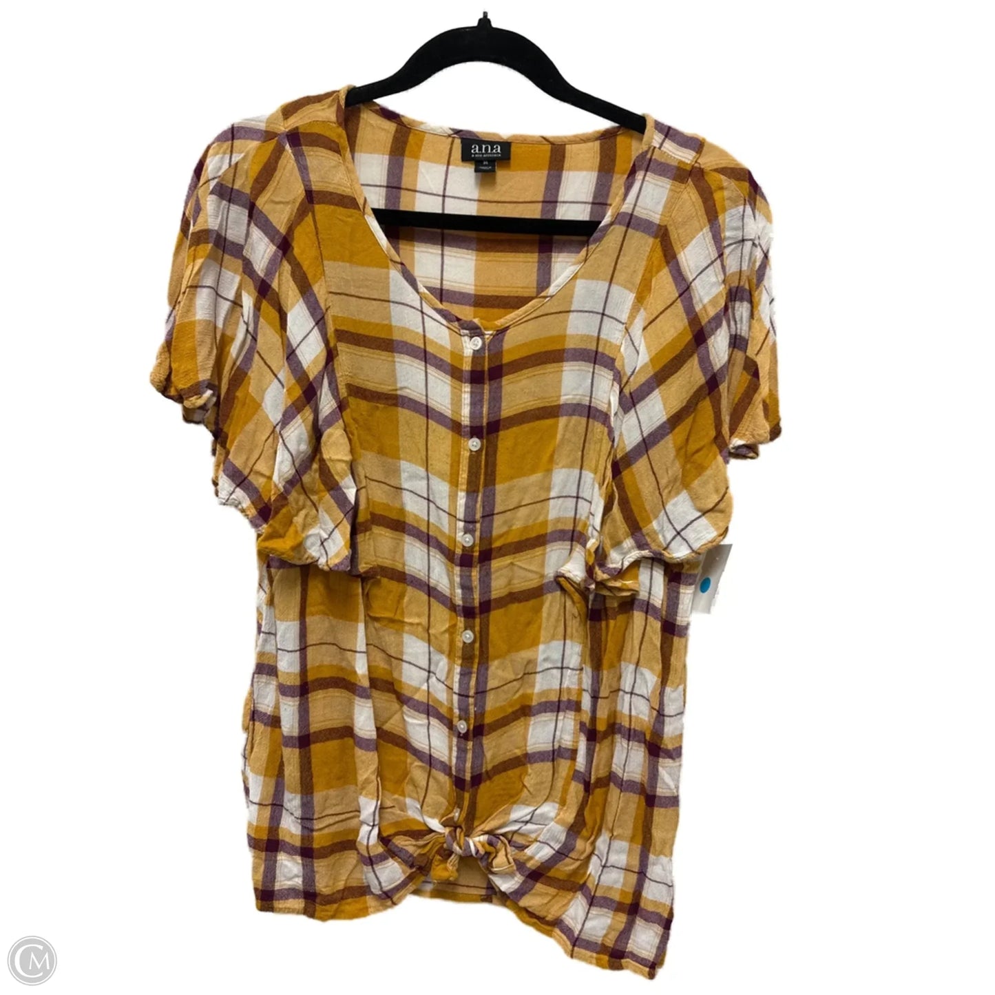 Top Short Sleeve By Ana In Yellow, Size: M