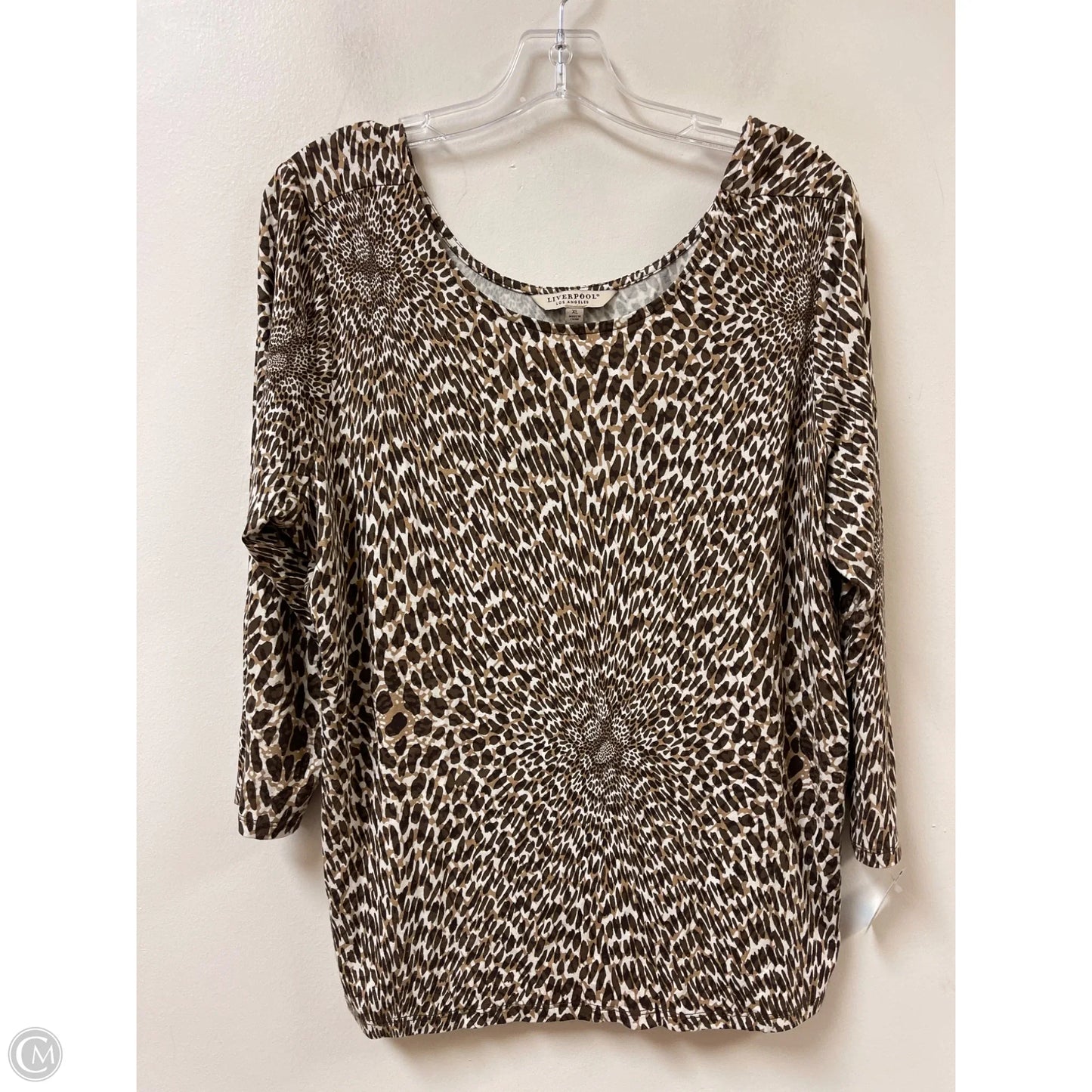 Top Short Sleeve By Liverpool In Animal Print, Size: Xl