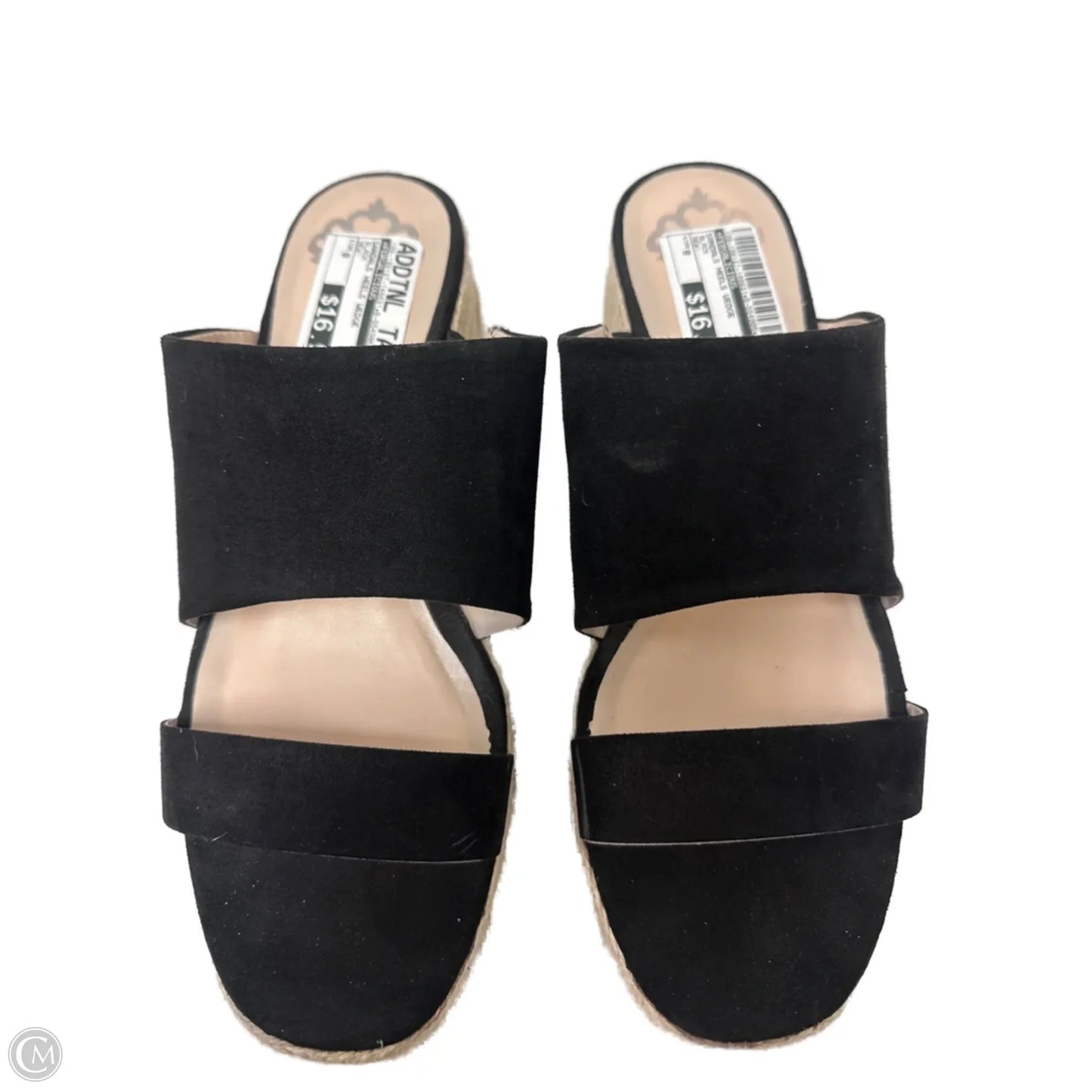 Sandals Heels Wedge By Fergalicious In Black, Size: 9