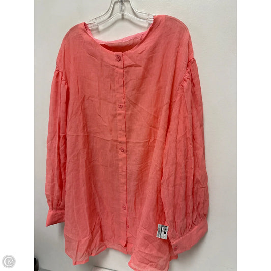 Top Long Sleeve By Shein In Peach, Size: 4x