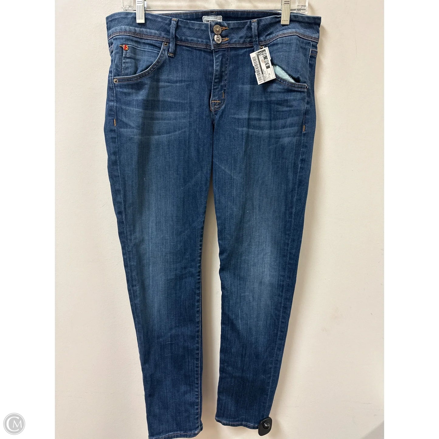 Jeans Skinny By Hudson In Blue Denim, Size: 14