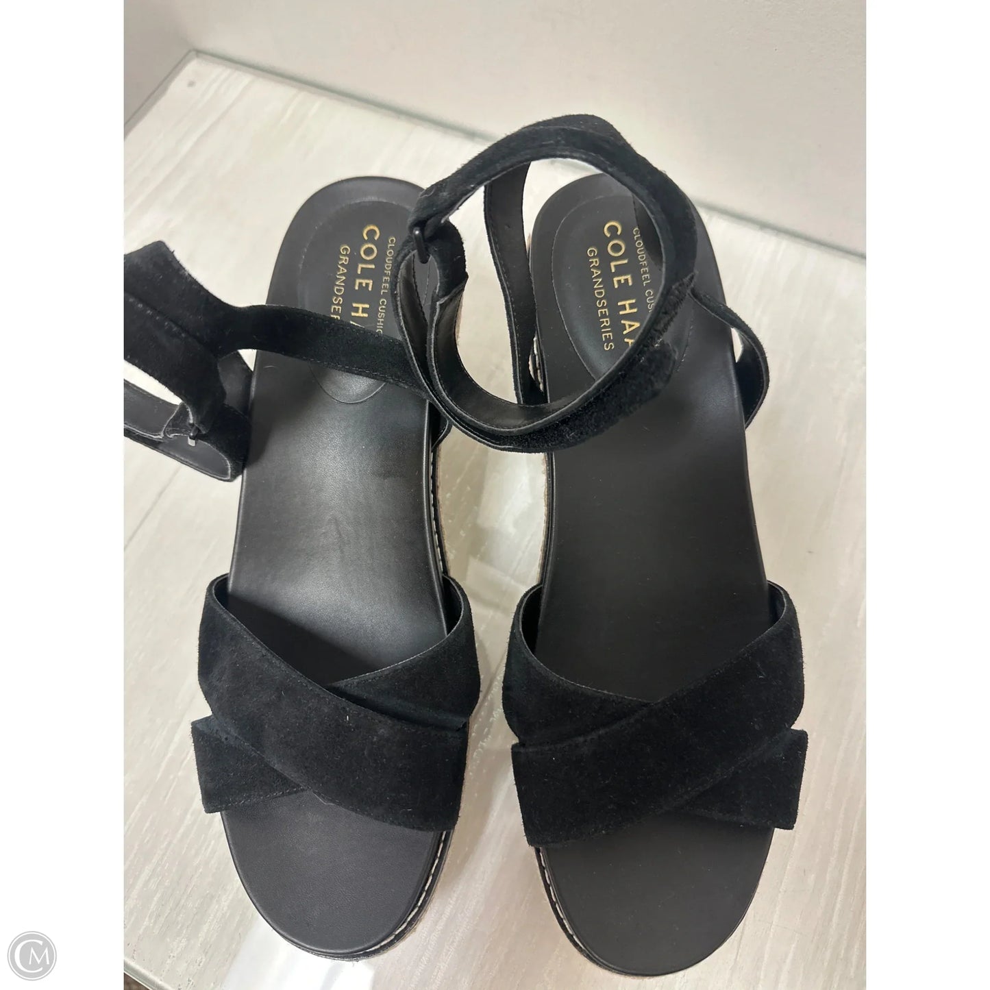 Sandals Heels Wedge By Cole-haan In Black, Size: 9