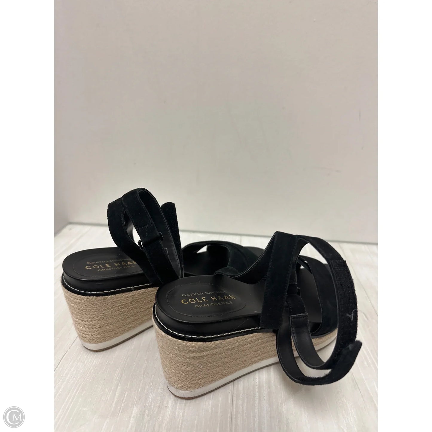 Sandals Heels Wedge By Cole-haan In Black, Size: 9