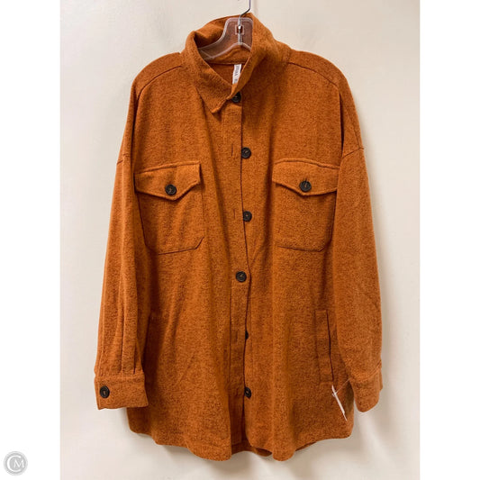 Sweater Cardigan By Zenana Outfitters In Orange, Size: 1x