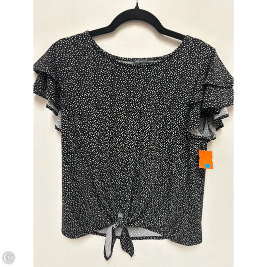 Top Short Sleeve By Adrianna Papell In Polkadot Pattern, Size: M