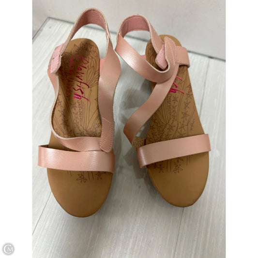 Sandals Heels Wedge By Blowfish In Pink, Size: 10