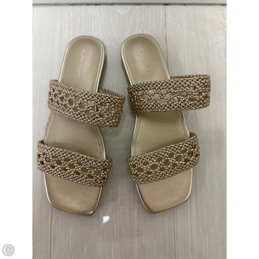 Sandals Flats By Calvin Klein In Gold, Size: 8.5