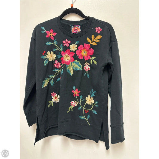 Sweatshirt Crewneck By Johnny Was In Black, Size: Xs