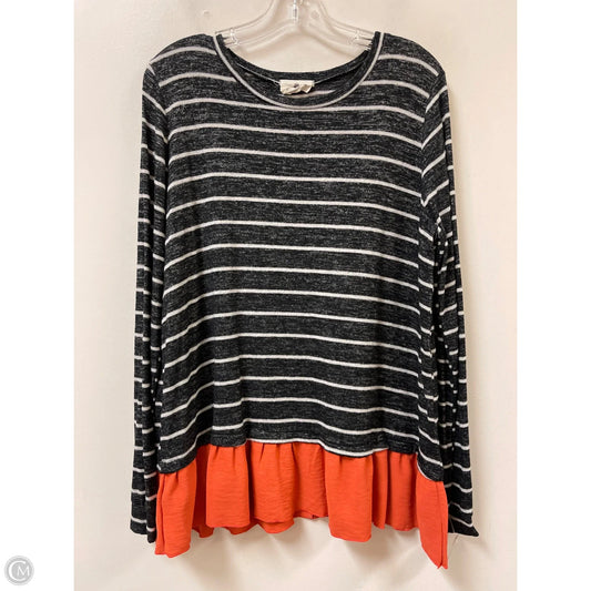 Top Long Sleeve By Betseys Boutique Shop In Grey, Size: Xl