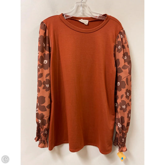 Top Long Sleeve By Betseys Boutique Shop In Orange, Size: Xl