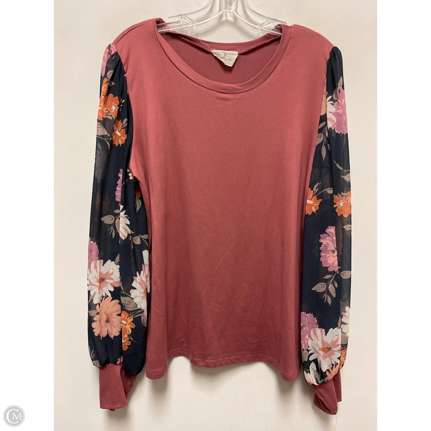 Top Long Sleeve By Betseys Boutique Shop In Pink, Size: Xl
