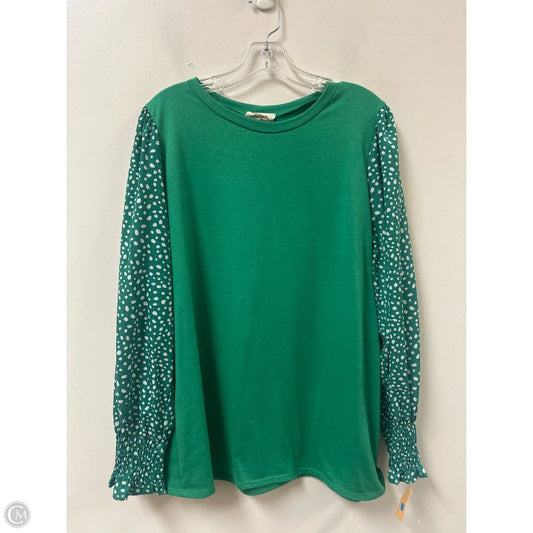 Top Long Sleeve By Betseys Boutique Shop In Green, Size: Xl
