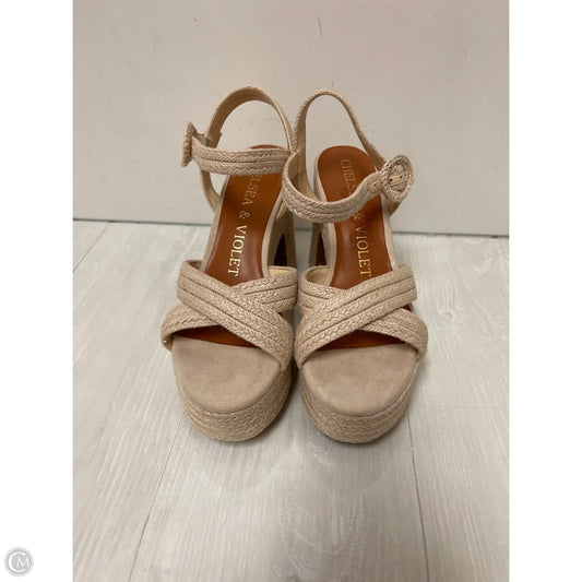 Sandals Heels Block By Chelsea And Violet In Cream, Size: 11